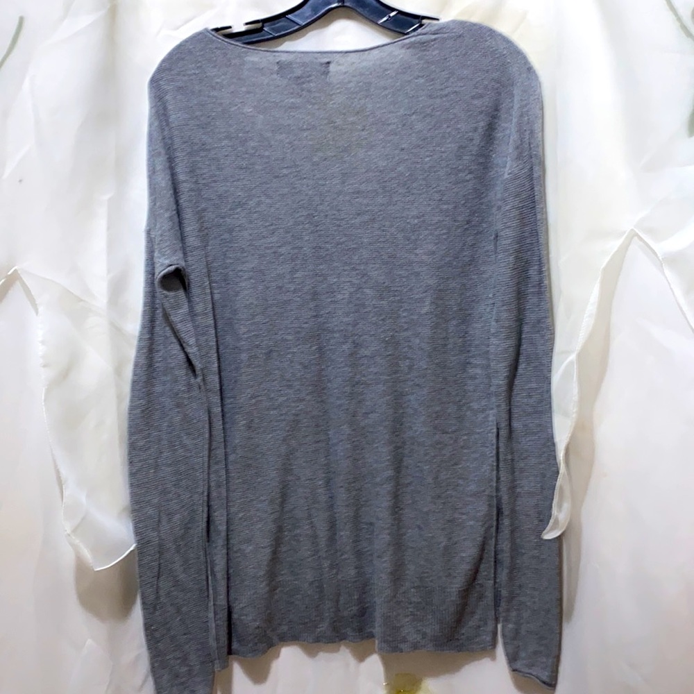 Mossimo Tunic Grey Side Split V-Neck Sweater Sz Xs - image 6